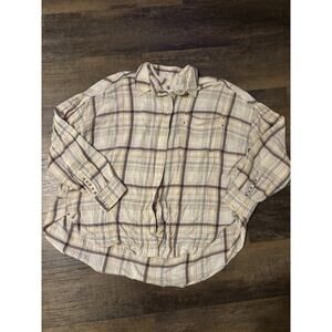 We The Free Long Sleeve Plaid Button Up Shirt Small Free People